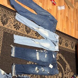 3 pair Size 9 Distressed Blue Jeans all in good condition buy them all and save